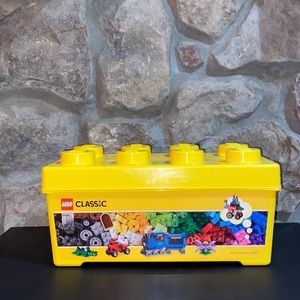 Classic Yellow Lego Storage Bin. 14x7